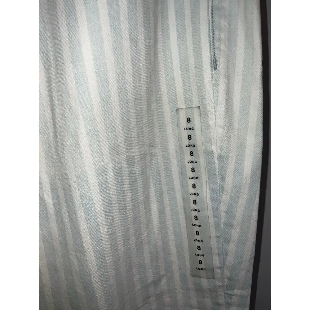 American Eagle Blue White Striped Tomgirl Indigo Railroad Size 8